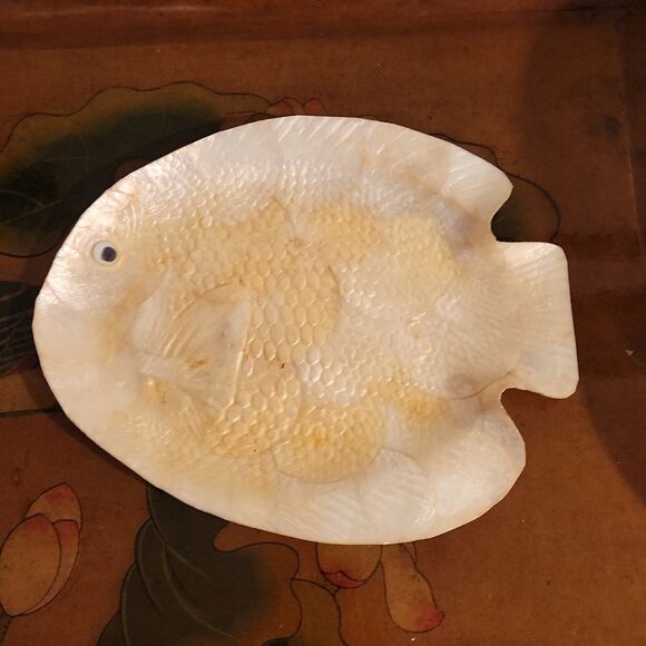 Capiz Shell Fish Plates Set of 5 Vintage - Picture 8 of 11